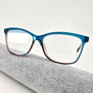 Foster Grant Youth Blue & Pink Rectangular Reading Glass Frames +2.5 jj3692